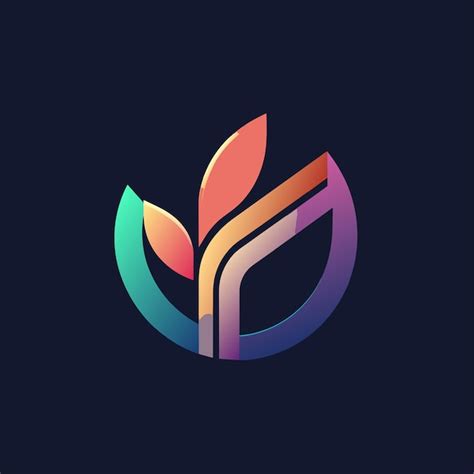 Premium Vector Vibrant Leaf Logo With Subtle Gradient On A Dark