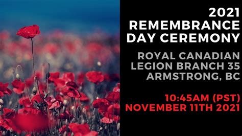 Remembrance Day Ceremony Live Stream Royal Canadian Legion