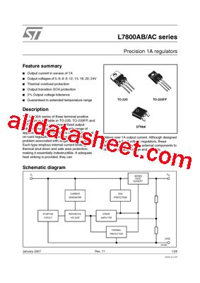 L7805ABD2T TR Datasheet PDF STMicroelectronics