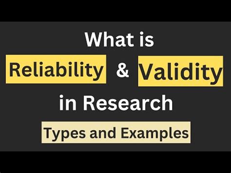 What Is Reliability And Validity In Research Types Example YouTube