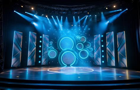 Premium Photo 3d Stage Lighting Up Lights Stage Lighting Up Circles