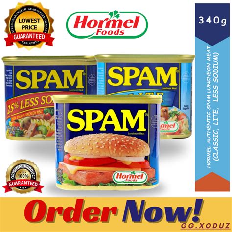 Hormel Authentic Spam Luncheon Meat G Classic Lite Sodium