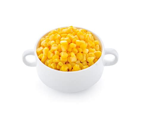 Bowl Of Sweet Corn Isolated On White Stock Image Image Of Sweet