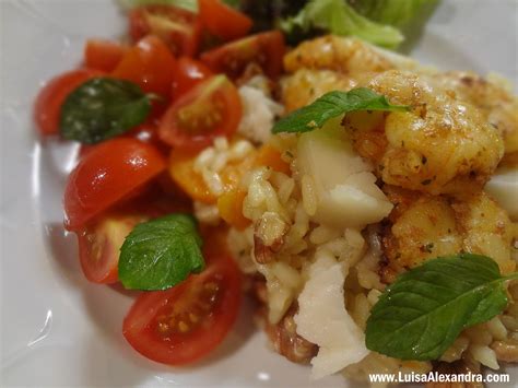 Risotto De Cenoura E Noz Miolo De Camar O Gigante Salteado Em