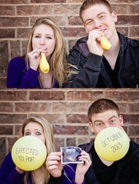 Expected To Pop Balloon Pregnancy Announcement Cute Pregnancy