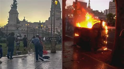 Todavía sigue la tensión e incidentes frente al Congreso hay al menos