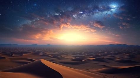 Premium Ai Image Amazing Milky Way Over The Sand Dunes Ai Generated Image