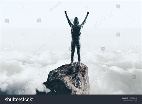 Back View Of A Casual Man Celebrating Success Images Stock Photos