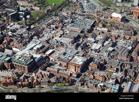 Aerial View Of Chester City Centre Cheshire Uk Stock Photo Alamy