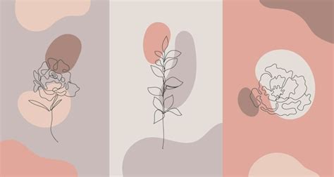 Premium Photo Vector Minimalist Style Plants Rose Line Flower Nude