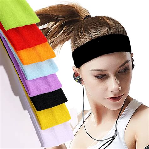 Sport Cotton Sweatband Headband For Women Solid Yoga Hairband Gym