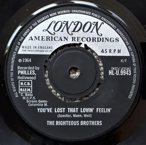 THE RIGHTEOUS BROTHERS - You've Lost That Lovin' Feelin' 1964 VINYLE 7 ...