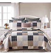 Amazon Y PLWOMEN Plaid Quilts Queen Size 100 Cotton Farmhouse