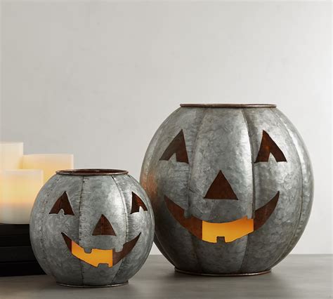 Jack O Lantern Galvanized Candleholders Pottery Barn