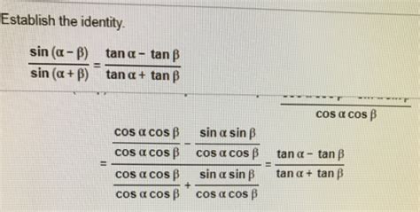 Solved Establish The Identity Sin Sin Tan Chegg