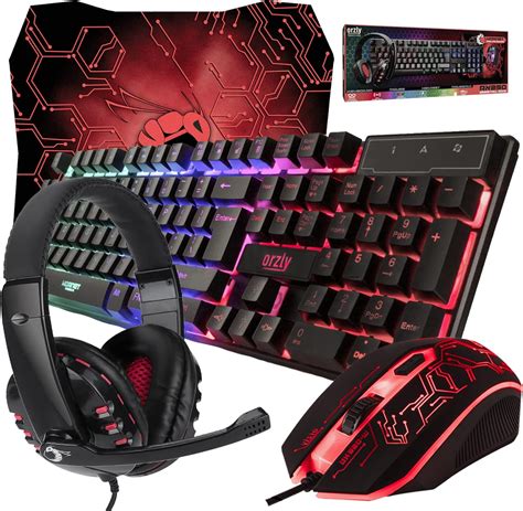 Gaming Keyboard and Mouse and Mouse pad and Gaming Headset, Wired LED ...