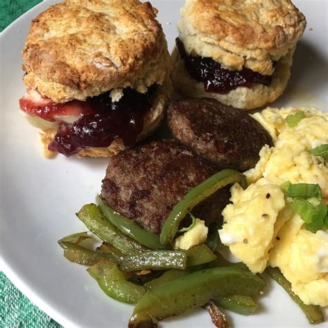 [homemade] Proper Biscuits Sausage And Eggs R Food