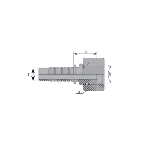 FEMMINA DIRITTA 1 1 4 GAS PER TUBO 1 1 4 SV60 DADO SPINATO OR