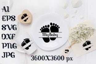 Monogram Footprint Baby Svg Design Graphic By Sombrecanari Creative