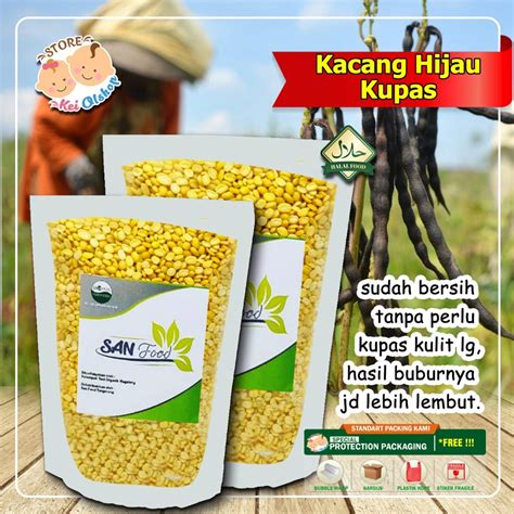 Jual Kacang Hijau Kupas Organik 500 Gr 1 2 Kg Shopee Indonesia