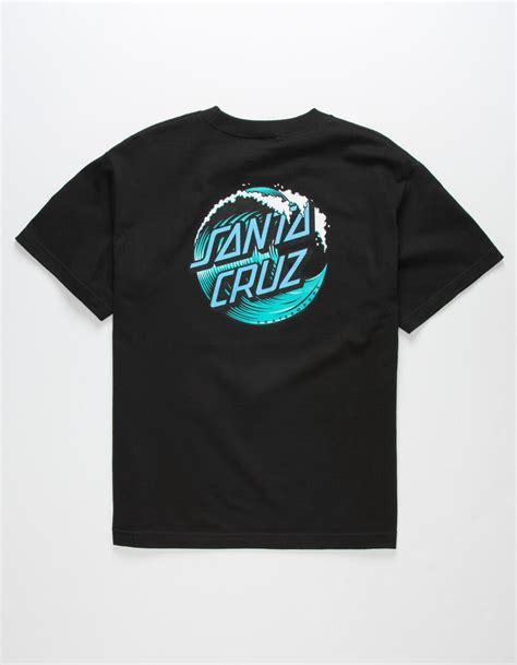 Santa Cruz Wave Dot Boys Black T Shirt Black Tillys