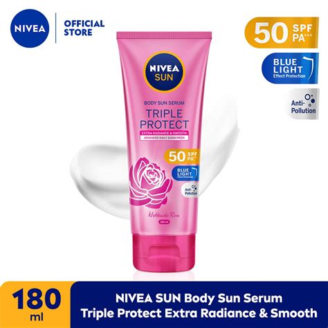 Jual Nivea Sun Triple Protect Body Serum Extra Radiance And Smooth Spf50 Pa 180ml Sunscreen