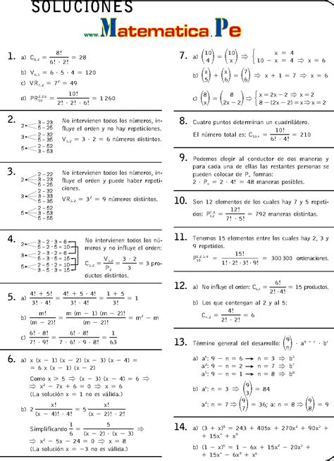 COMBINATORIA EJERCICIOS RESUELTOS MATEMATICAS 1 BACHILLERATO PDF