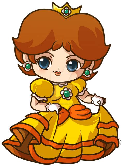 Princess Daisy Mario Bros Chibi Charm By Pinkplaidrobot On Deviantart