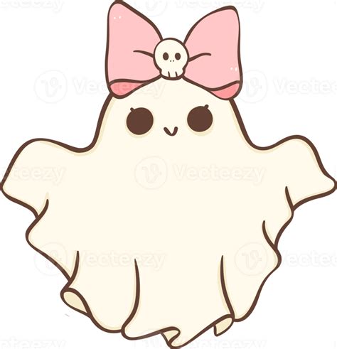 Cute Pink Halloween Ghost Girl Cartoon Doodle 29937351 Png