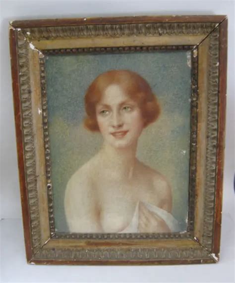 ANTIQUE 1900 S EUGENE LOUP NUDE LADY PORTRAIT OIL PAINTING LISTED