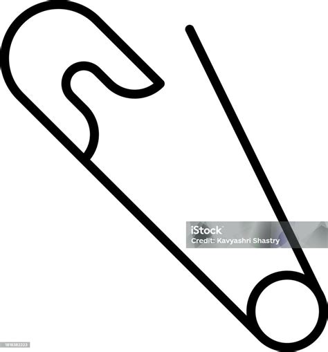 Pin Outline Vector Illustration Icon Stock Illustration Download