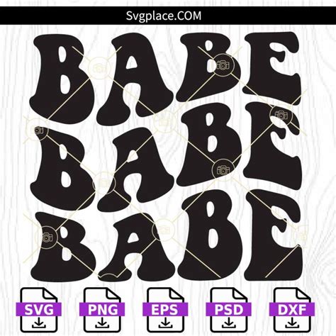 Babe Wavy Stacked Svg Babe Svg Bachelorette Party Svg Bridal Party Svg