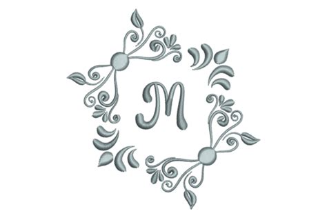 Monogram Letter M Embroidery Design · Creative Fabrica