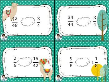 Comparaison De Fractions Cartes T Ches Tpt