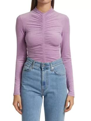 A L C Ansel Ruched Long Sleeve Top