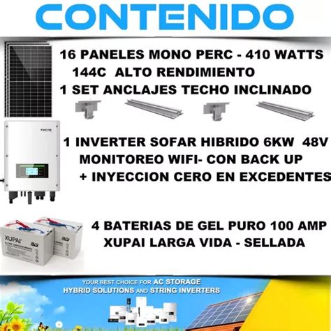 Kit Solar Hibrido Monofasico Kw V Panel Sharp Hyd G En Venta En