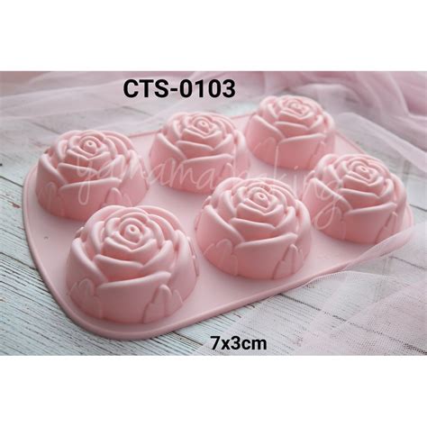 Jual CTS 0103 Cetakan Silikon Coklat Puding Bunga Flower Mawar Ros