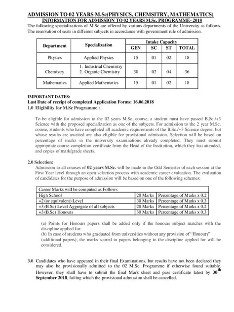 Fillable Online MSc Full Form Admission 2023 Fees Eligibility