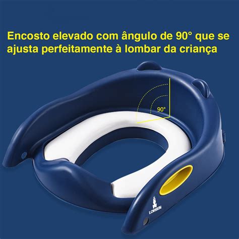 Redutor Infantil Assento Escadinha P Vaso Sanitário Azul e Amarelo