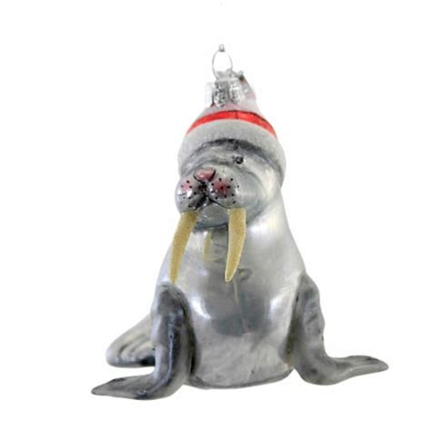 Noble Gems Walrus Ornament Glass Marine Animal Christmas Nbx0011 1