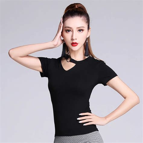 2018 Hot Sale Sex Ladies Latin Dancing Top Modal Shirt Adult Female Salsa Ballroom Practice