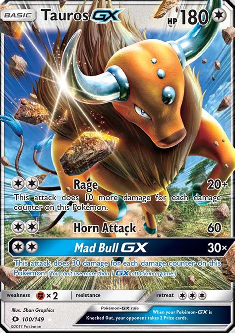 Tauros Gx Sun Moon Pokemon Card