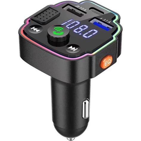 Transmetteur Fm Pour Voiture Bluetooth 5 0 Adaptateur De Voiture Radio