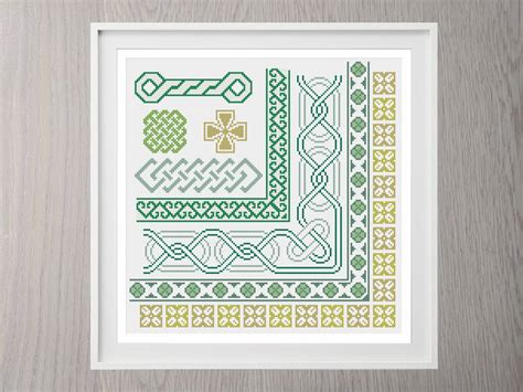 Cross Stitch Borders Pattern Celtic Digital Download Sampler