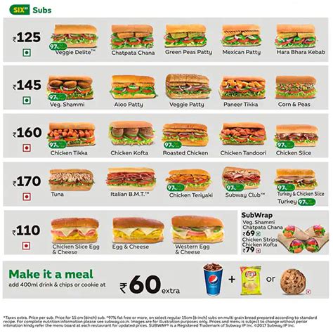 Subway Menu