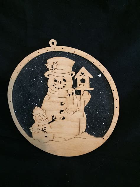 Snowman Christmas Scroll Saw Handmade Etsy