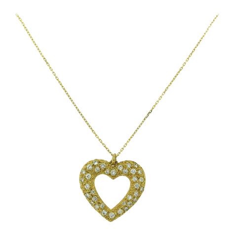 Cartier Diamond Gold Heart Shaped Pendant Necklace At Stdibs Heart