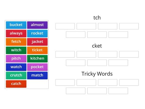 Unit 8 Word Sort Group Sort