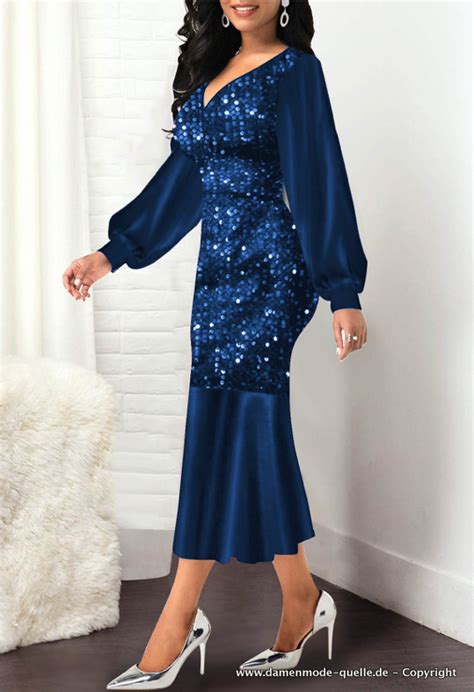 Kleider Elegantes Bleistift Glitzer Kleid Mit Pailletten In