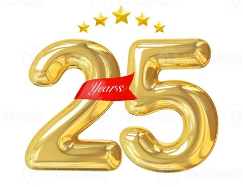 25 Years Anniversary Golden 11297710 PNG